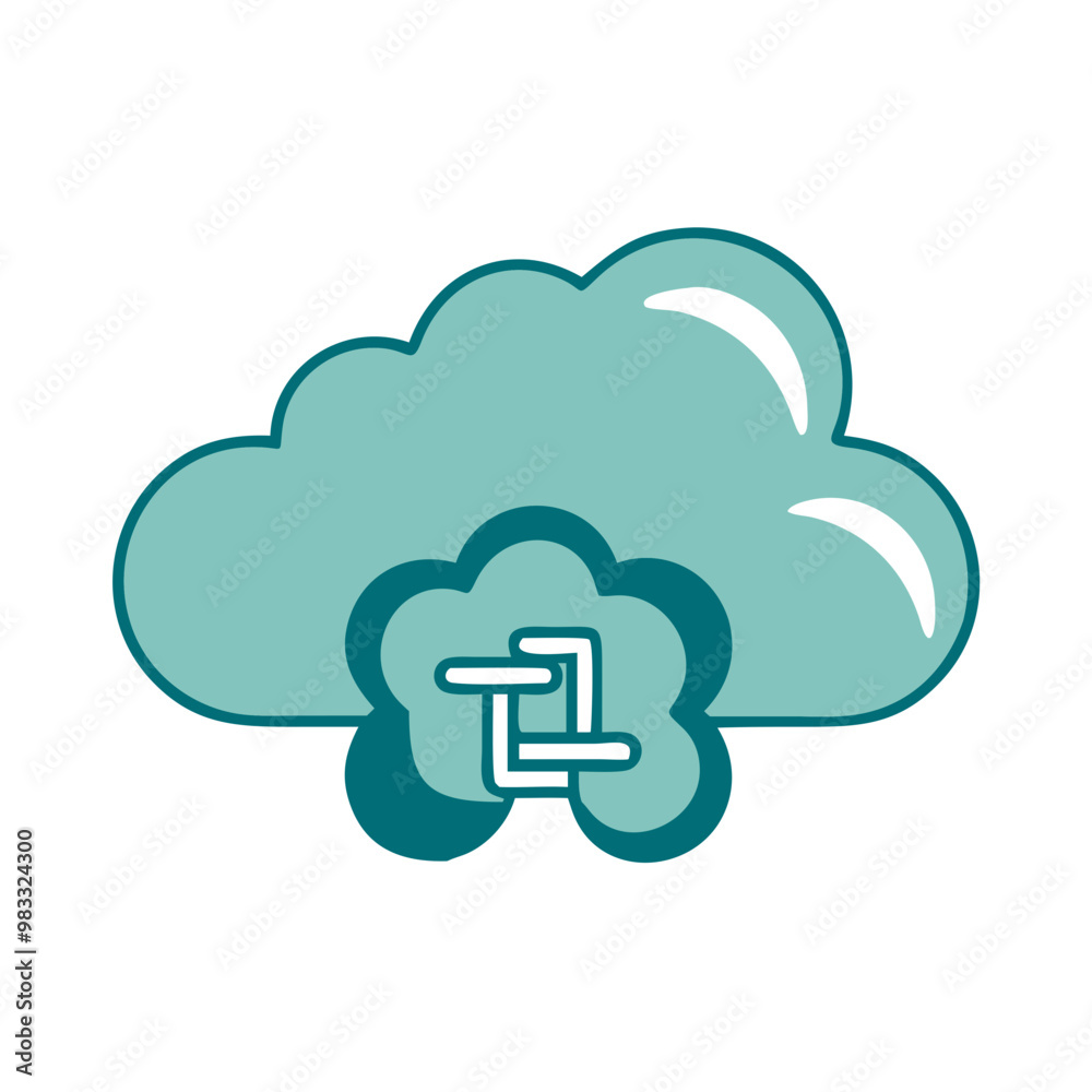 Cloud computing icon with blue design, technology and network symbol Cloud computing icon with blue design, technology and network symbol