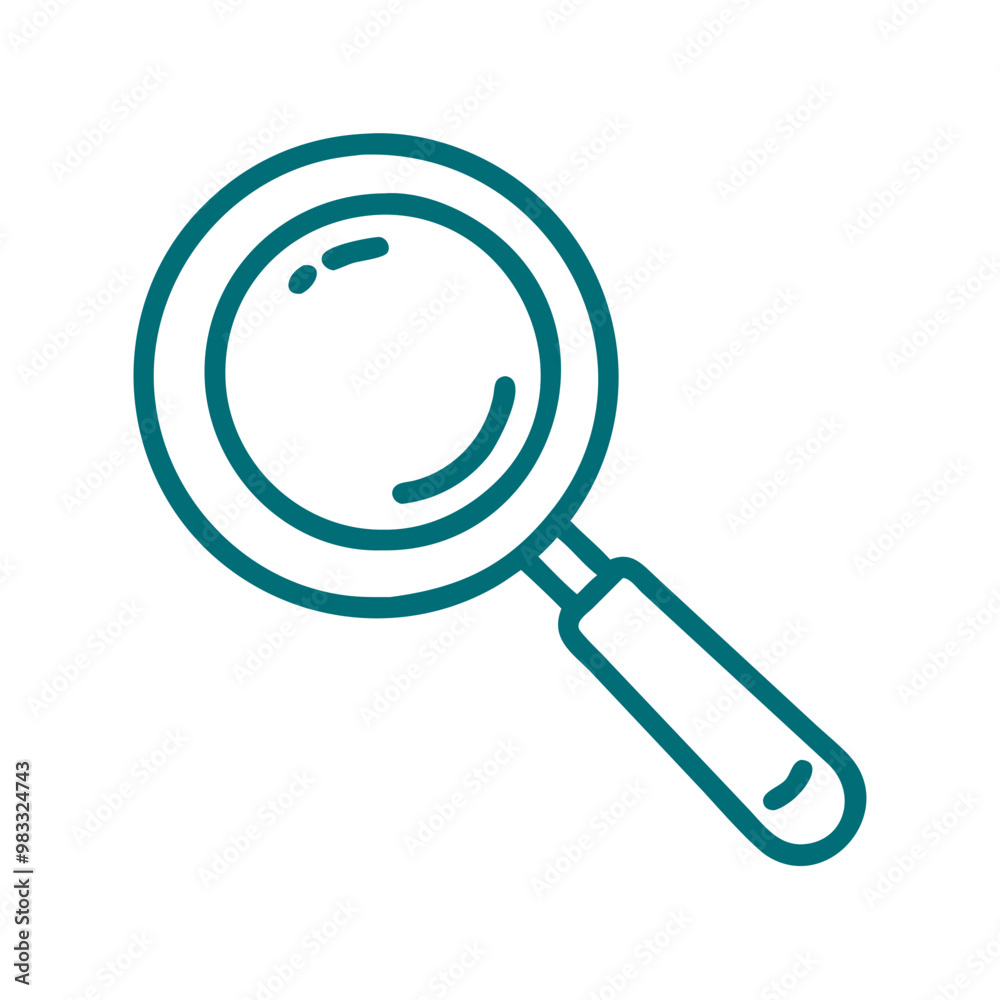 Outline magnifying glass icon, search and discovery symbol Outline magnifying glass icon, search and discovery symbol