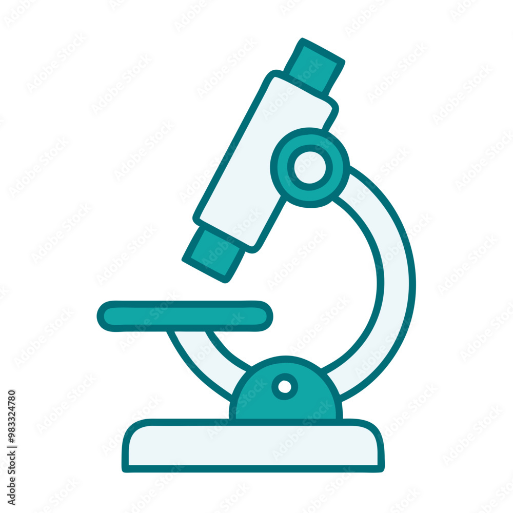 Microscope icon with simple blue design, science and research symbol Microscope icon with simple blue design, science and research symbol