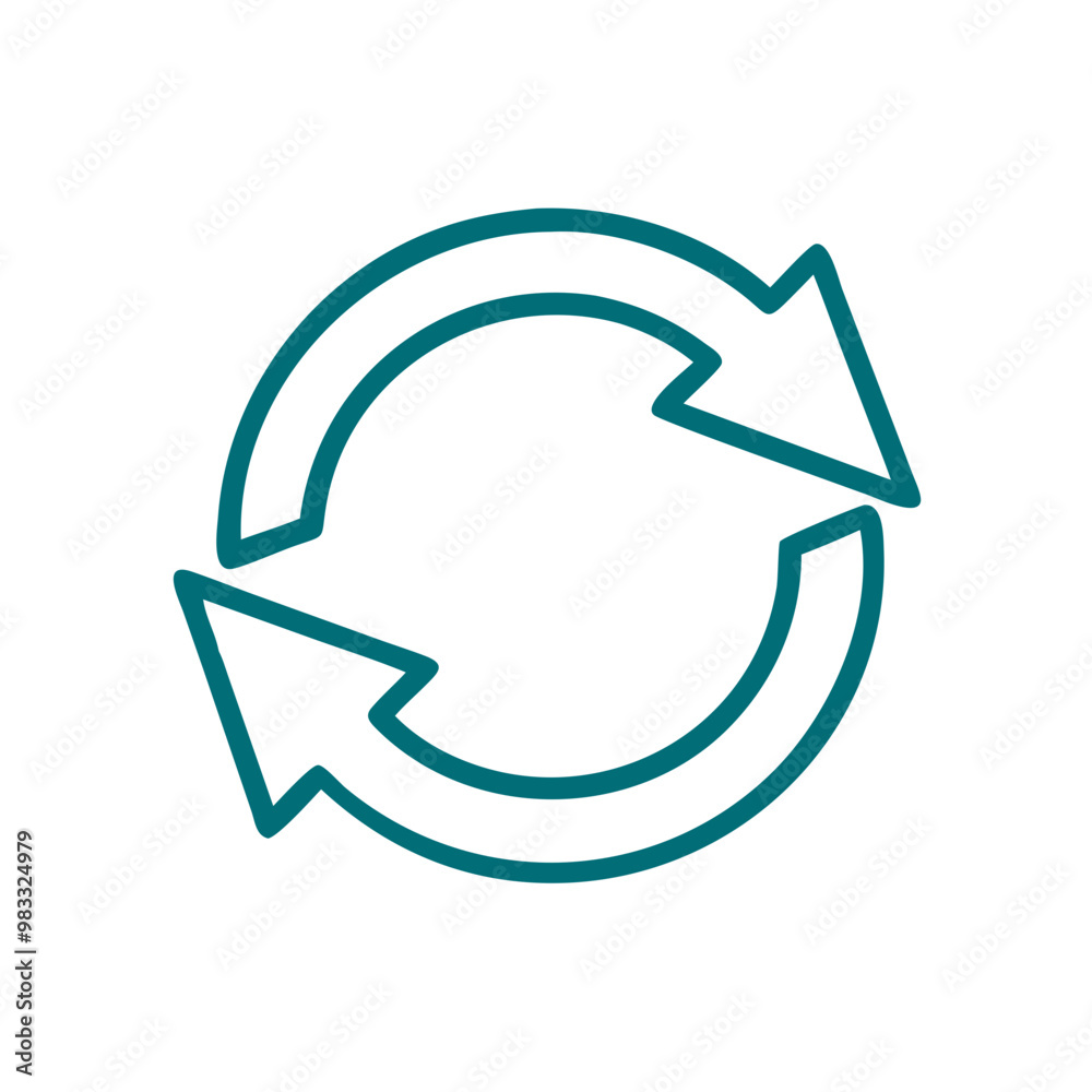 Refresh icon with outline circular arrows, reload and reset design Refresh icon with outline circular arrows, reload and reset design