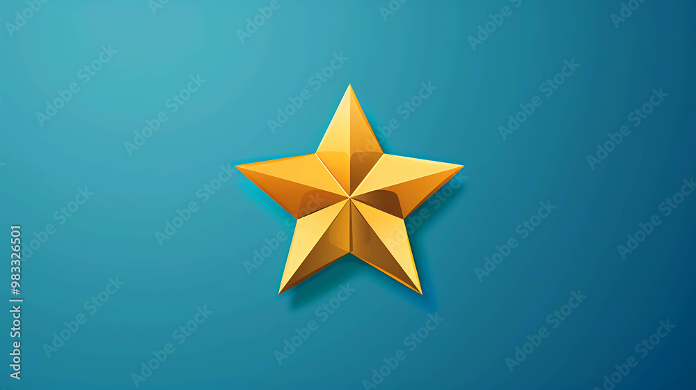 A single golden star on a blue background. A single golden star on a blue background.