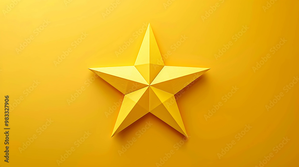 A single gold star sits on a yellow background. A single gold star sits on a yellow background.