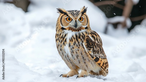 Majestic Owl in Winter Wonderland