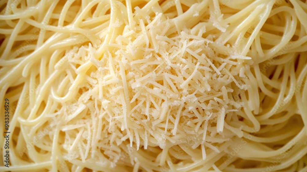 Close-up of Spaghetti with Grated Parmesan Cheese Close-up of Spaghetti with Grated Parmesan Cheese