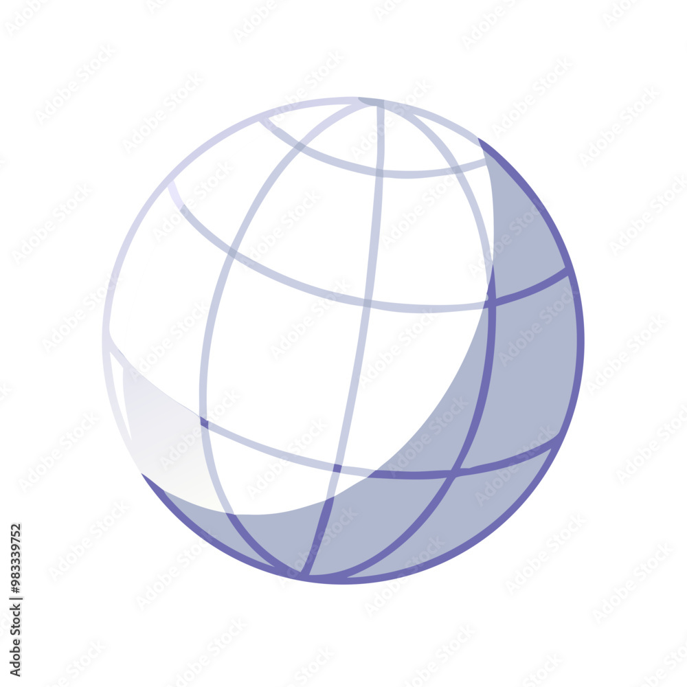 Globe icon in minimalist flat design, blue and white colors, global network and communication symbol Globe icon in minimalist flat design, blue and white colors, global network and communication symbol