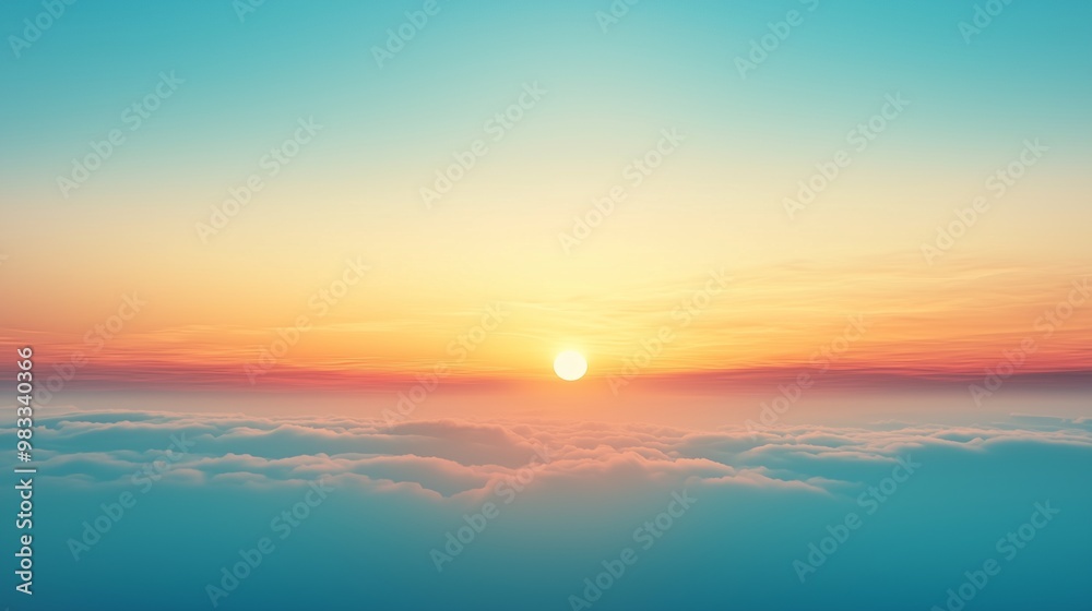 Abstract gradient sunrise in the sky with blue and orange natural background. Abstract gradient sunrise in the sky with blue and orange natural background.