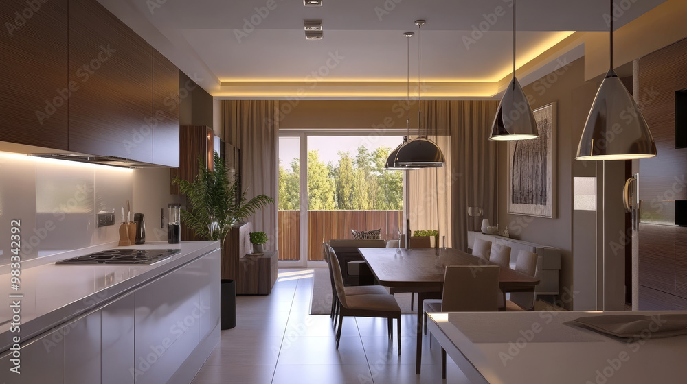 White counters line the walls, offering a clean and bright atmosphere, accented by minimalist cabinetry.
White counters line the walls, offering a clean and bright atmosphere, accented by minimalist cabinetry.
