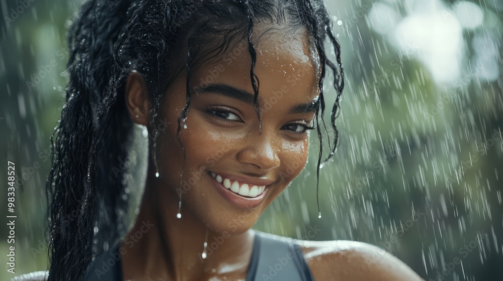 Obraz premium girl in the rain 15