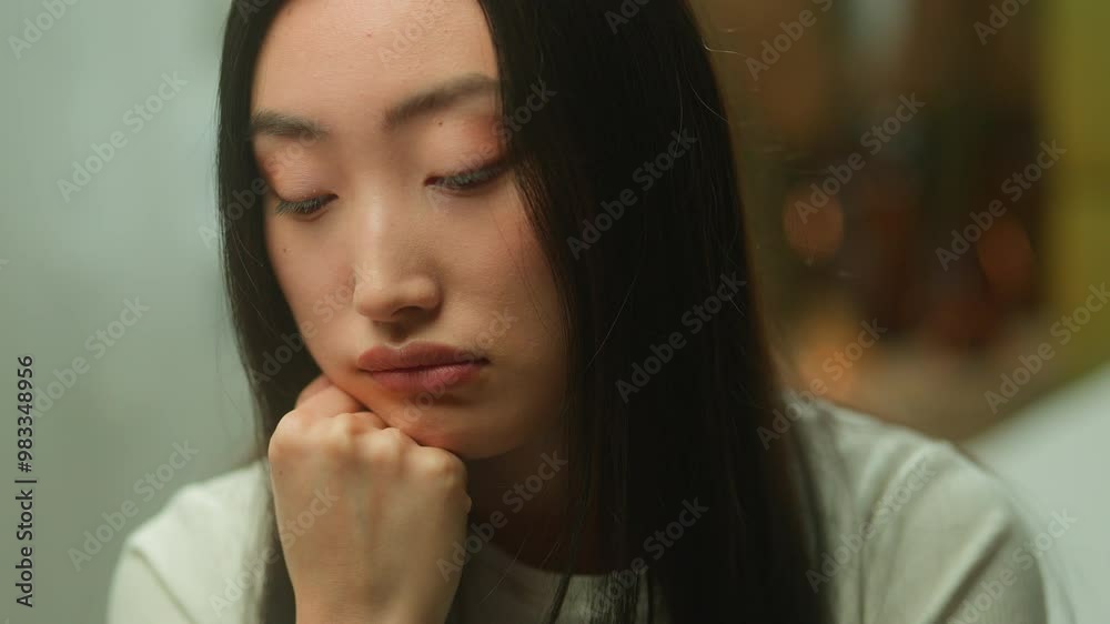 Alone sad upset Asian korean chinese woman negative sadness mood japanese ethnic girl lady female lonely stress thinking pensive at home suffer worried depressed melancholy think health problem sorrow Alone sad upset Asian korean chinese woman negative sadness mood japanese ethnic girl lady female lonely stress thinking pensive at home suffer worried depressed melancholy think health problem sorrow