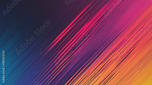 Abstract background with diagonal lines in a colorful gradient from blue to orange.