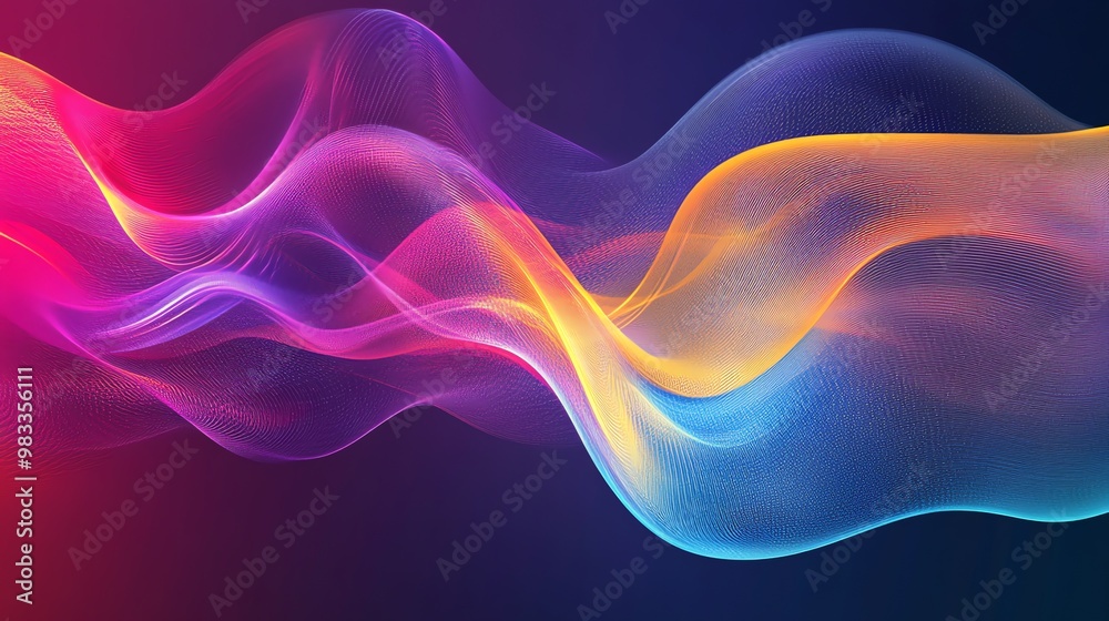 Abstract colorful waves with a futuristic, technological look. Abstract colorful waves with a futuristic, technological look.