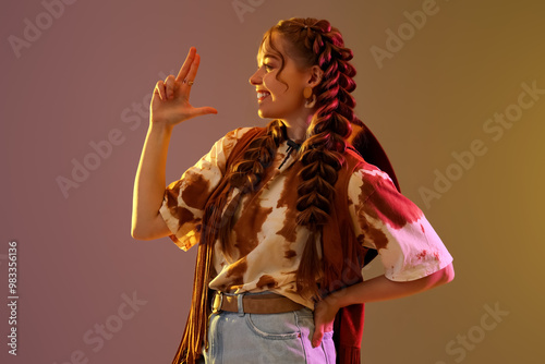 Happy smiling young woman w...
