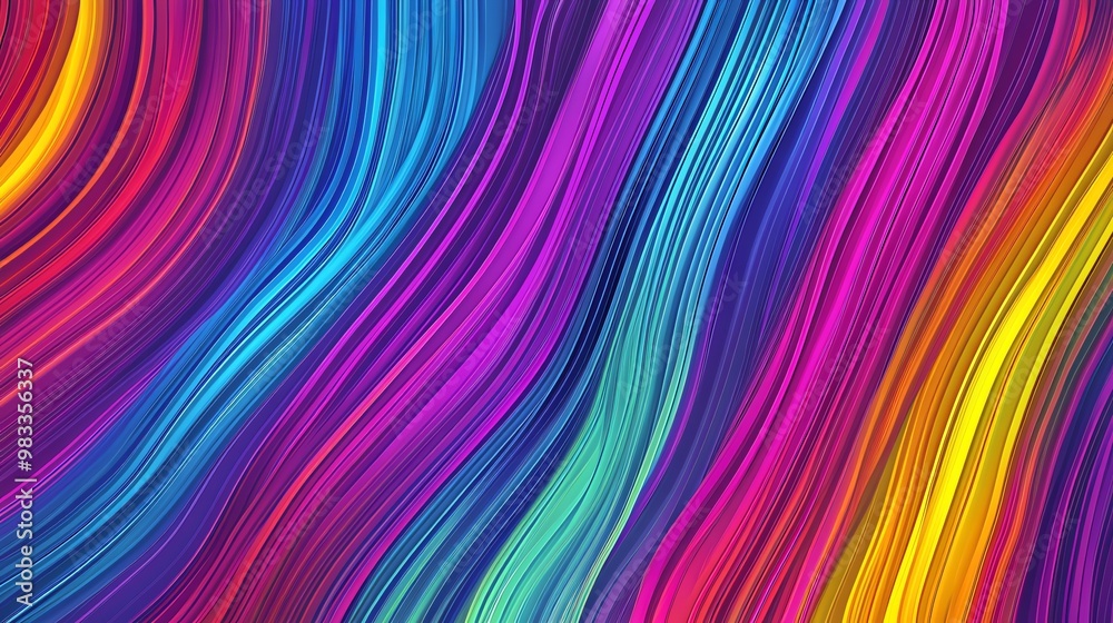 Abstract colorful wavy lines background.