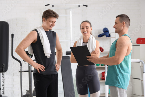 Male trainer with clipboard...