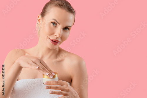 Beautiful woman opening jar...