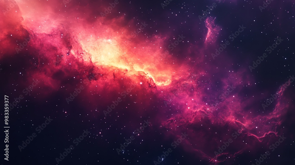 A stunning view of a nebula in space with vibrant colors and twinkling stars. A stunning view of a nebula in space with vibrant colors and twinkling stars.