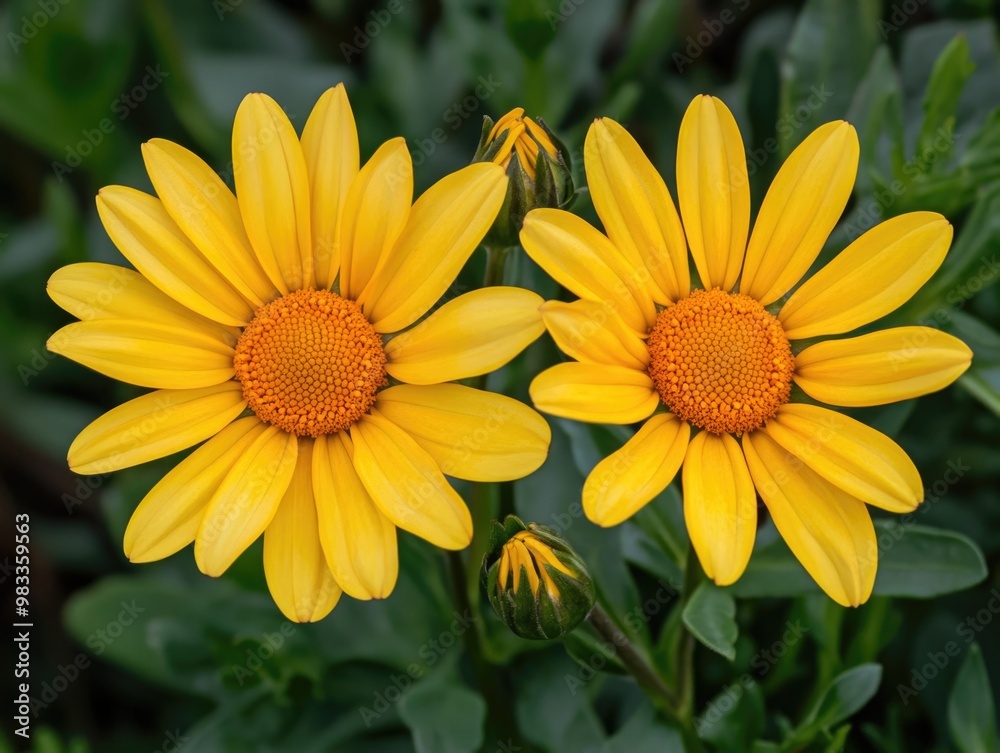 Vibrant Yellow Flowers with Orange Centers Vibrant Yellow Flowers with Orange Centers