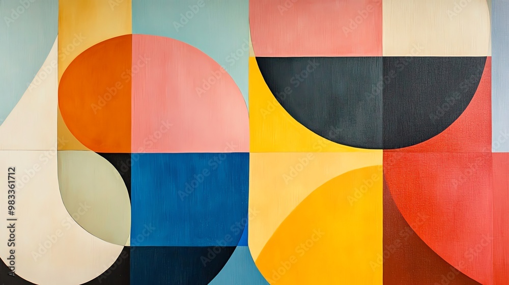 Abstract geometric painting with vibrant colors. Abstract geometric painting with vibrant colors.