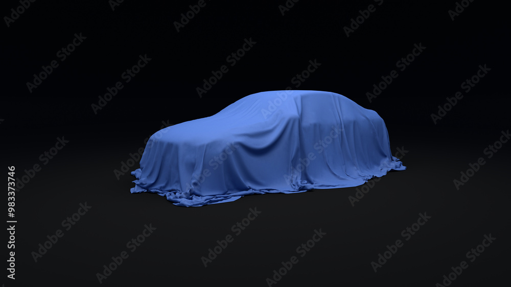 Fotografie Car under a blue cloth