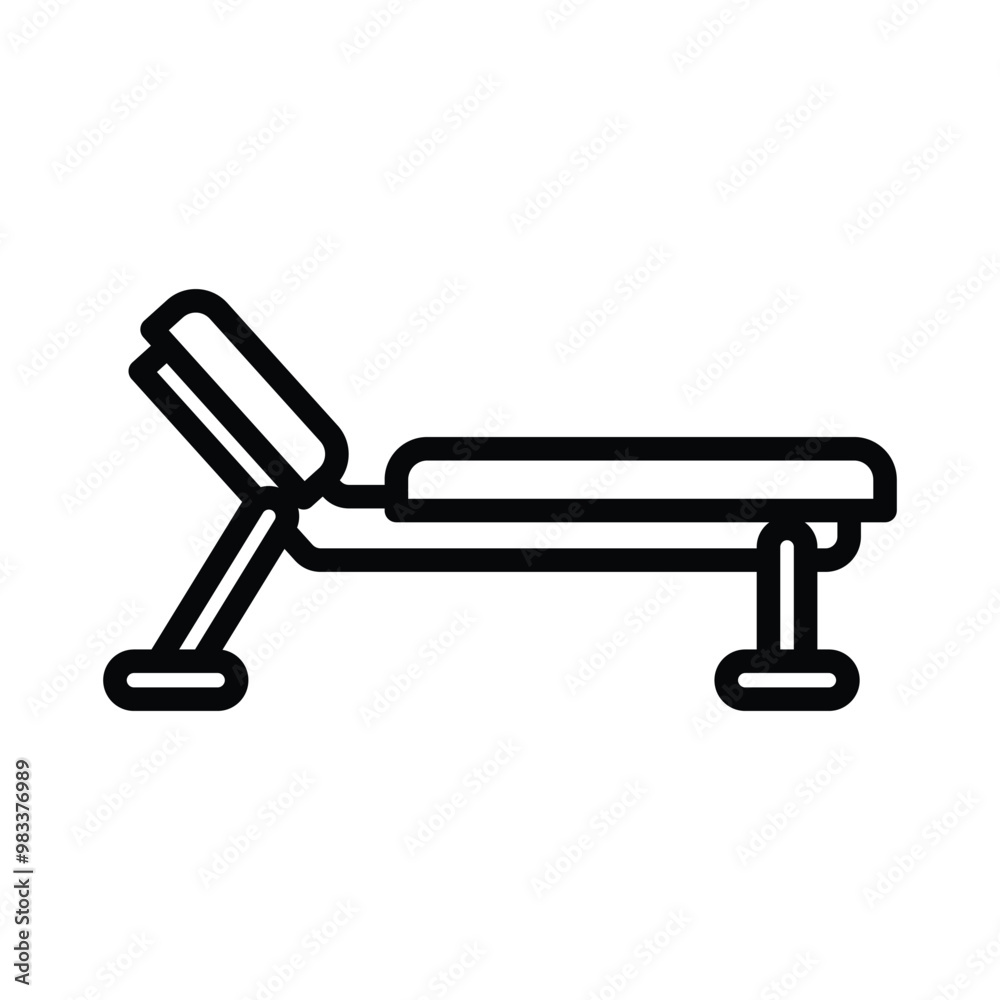 Customizable gym bench icon line vector design in trendy style Customizable gym bench icon line vector design in trendy style