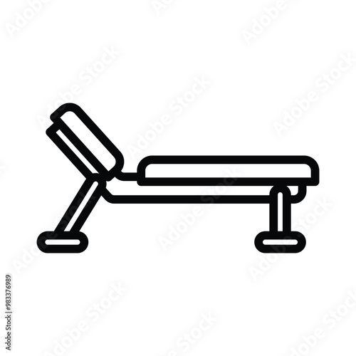 Customizable gym bench icon line vector design in trendy style