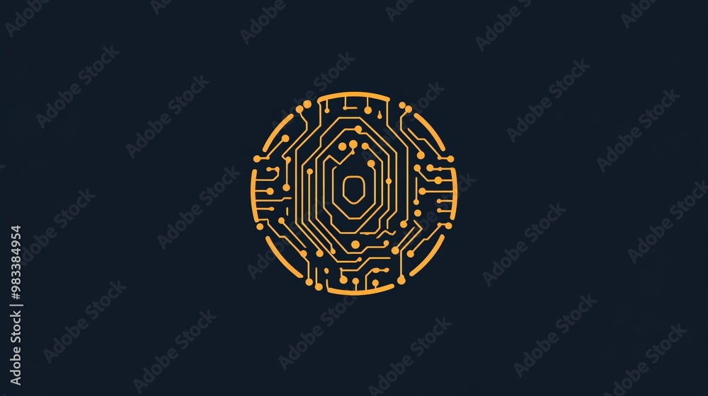 Abstract circular pattern with circuit board design. Abstract circular pattern with circuit board design.