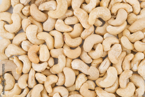 Close up of roasted unsalted cashew nuts photo