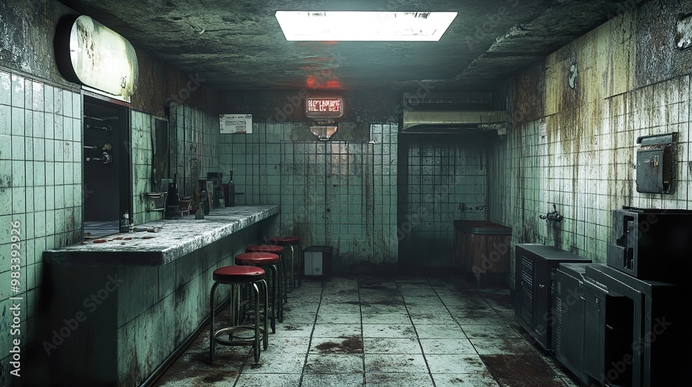 Abandoned Bar Interior: Decay and Neglect Abandoned Bar Interior: Decay and Neglect