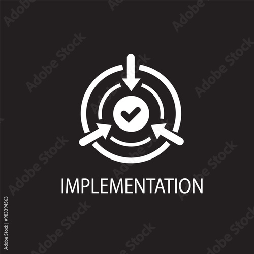 Implementation icon. Trendy modern flat linear vector implementation icon on white background from thin line general collection, editable outline stroke vector illustration