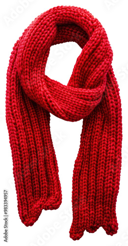 PNG Cozy red knitted winter scarf