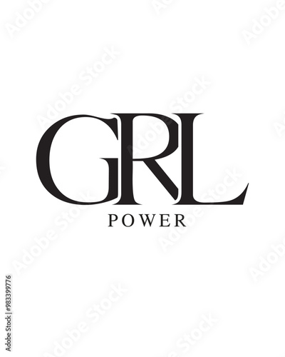 Girl power shirt print design. empowerment logo.