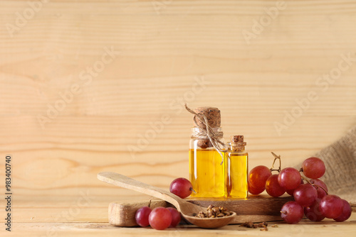 Bottles of cosmetic grape s...