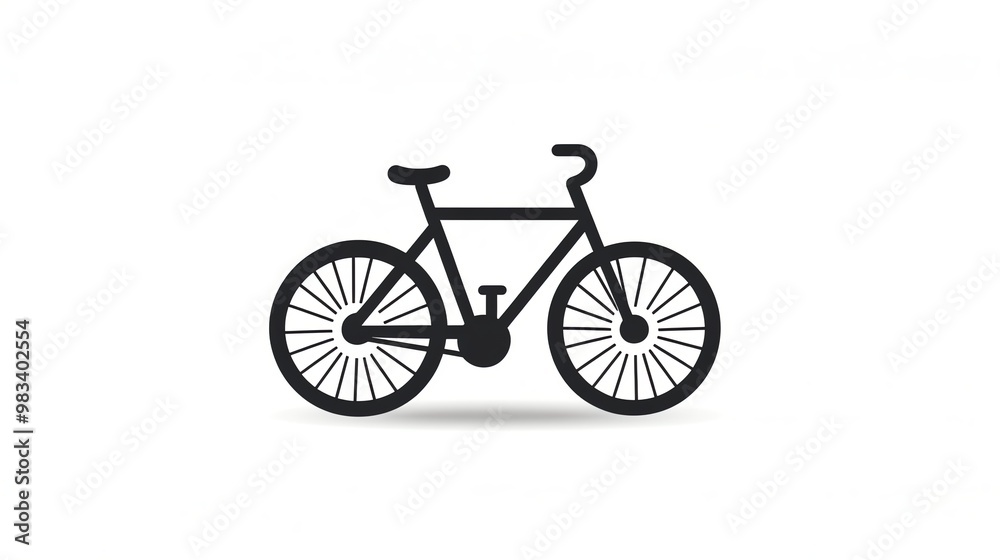 Simple black silhouette of a bicycle. Simple black silhouette of a bicycle.