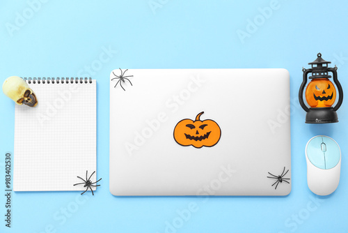 Halloween themed laptop wit...