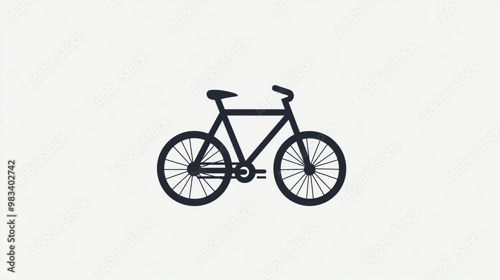 Simple black bicycle icon on a white background. Simple black bicycle icon on a white background.