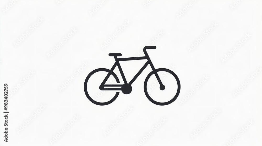 A simple black bicycle icon on a white background.
