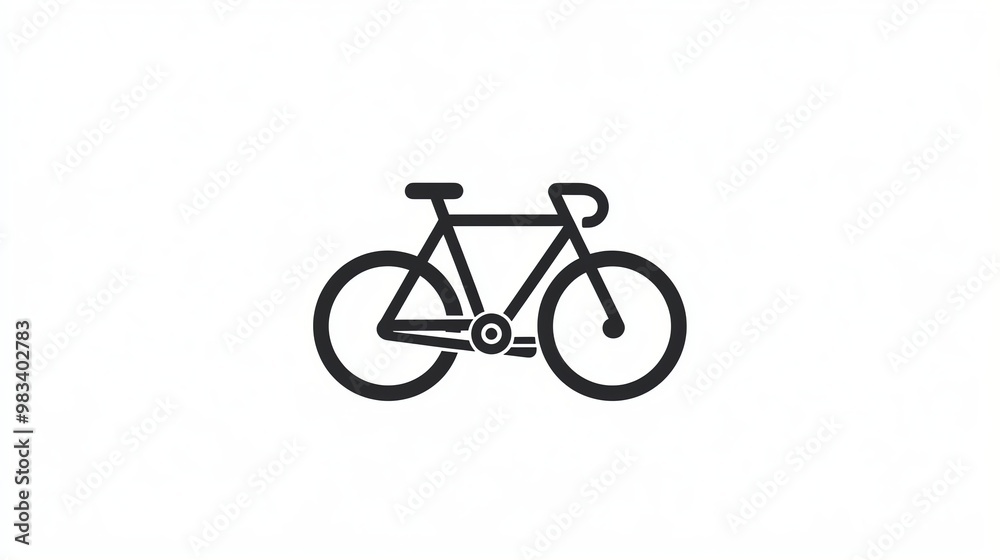Simple black outline bicycle icon on a white background. Simple black outline bicycle icon on a white background.