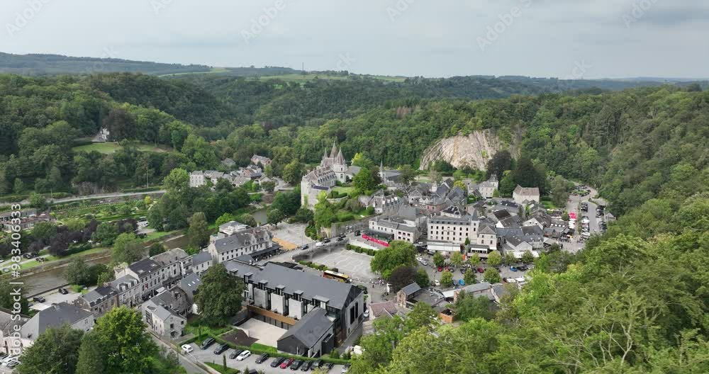 Aerial drone view on Historic city Durbuy in Belgium. Aerial drone view on Historic city Durbuy in Belgium.