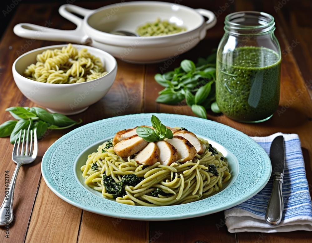 Orzo Pasta with Pesto and Chicken Orzo Pasta with Pesto and Chicken