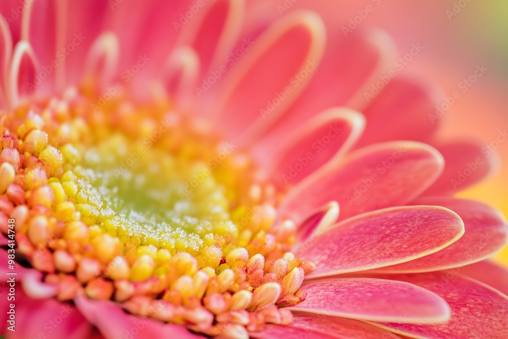 Macro Photography of a Pink Gerbera Daisy Flower