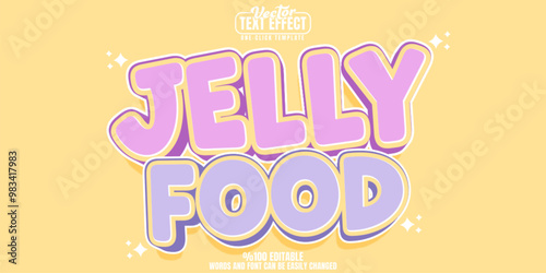 Jelly editable text effect, customizable food and sweet 3d font style