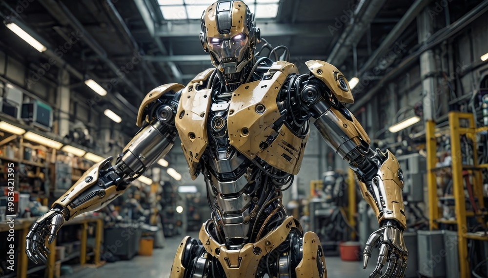 Robot Presenting Innovative AI-Accelerated Chip in Futuristic Setting Robot Presenting Innovative AI-Accelerated Chip in Futuristic Setting