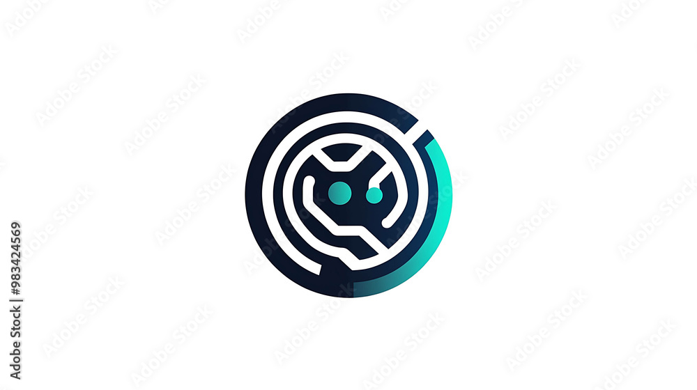 Abstract circular logo with circuit board pattern. Abstract circular logo with circuit board pattern.