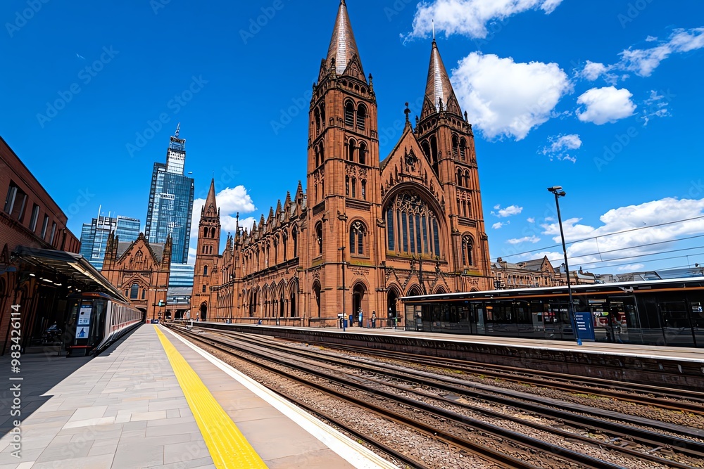 Fototapeta premium Manchester, England is a city of firsts, including being the site of the world's first passenger railway station