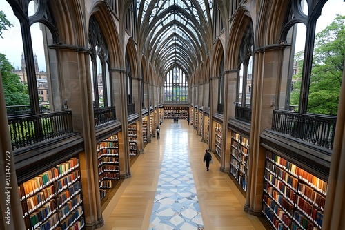 Manchester, England is known for its historic libraries, including the beautiful John Rylands Library photo