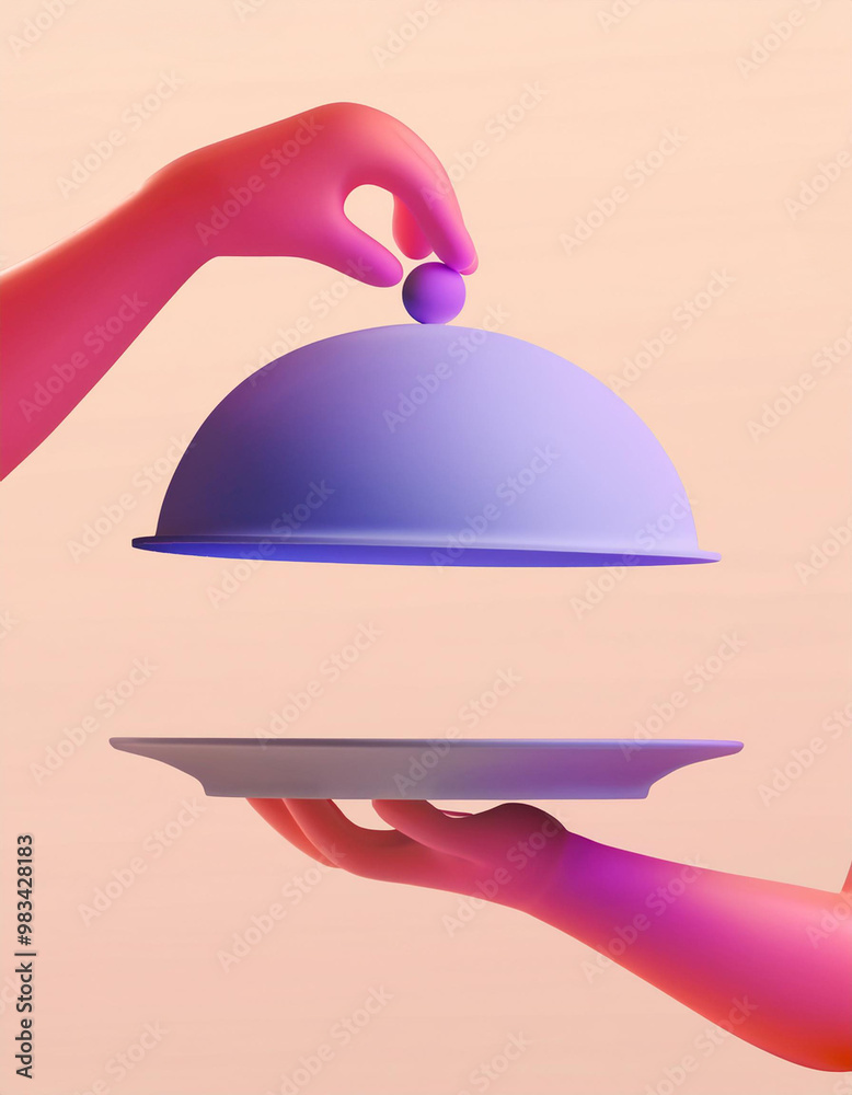 3d hands revealing a dish with lid dish with lid 3d hands revealing a dish with lid dish with lid