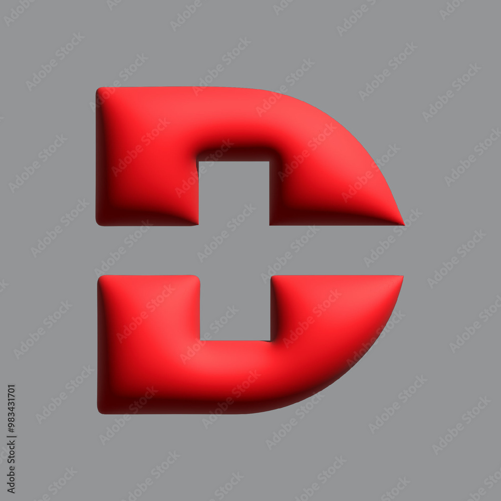 Obraz premium 3D letter D medical and health logo