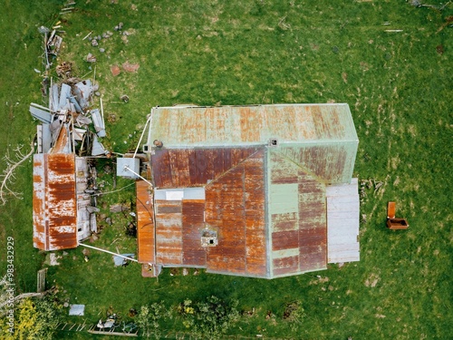 Abandoned farm house in the countryside Tohunga Junction, Raetihi, Manawatu-Wanganui, New Zealand. photo