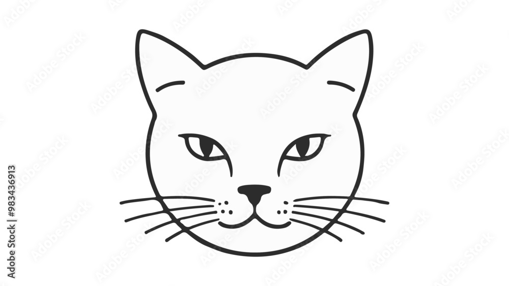 cat face outline illustration cat face outline illustration