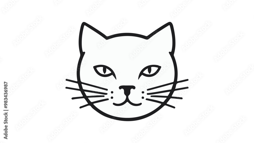 cat face outline illustrations cat face outline illustrations